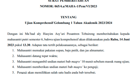 pengumuman kompre 3032