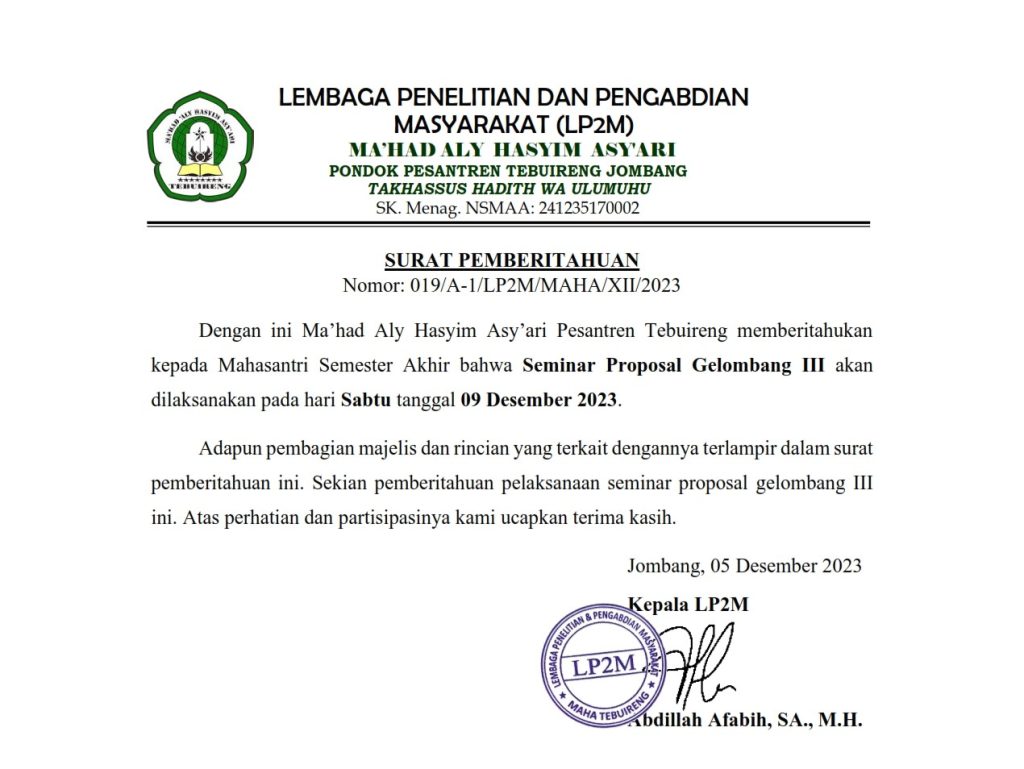 19 Pelaksanaan Sempro 001 1