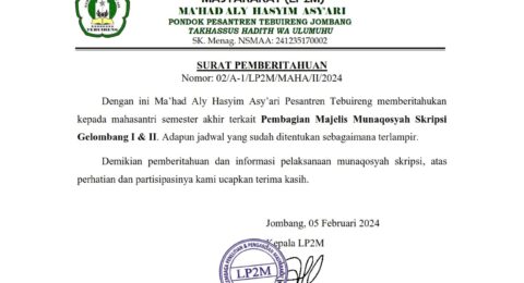 02 Surat Pemberitahuan Pembagian Majelis Munaqaqosyah Gelombang 1 & 2 001