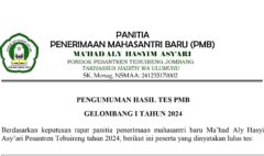 Pengumuman Hasil Tes Pmb Marhalah Ula (m1) Gelombang 1 Tahun 2024 Page 0001