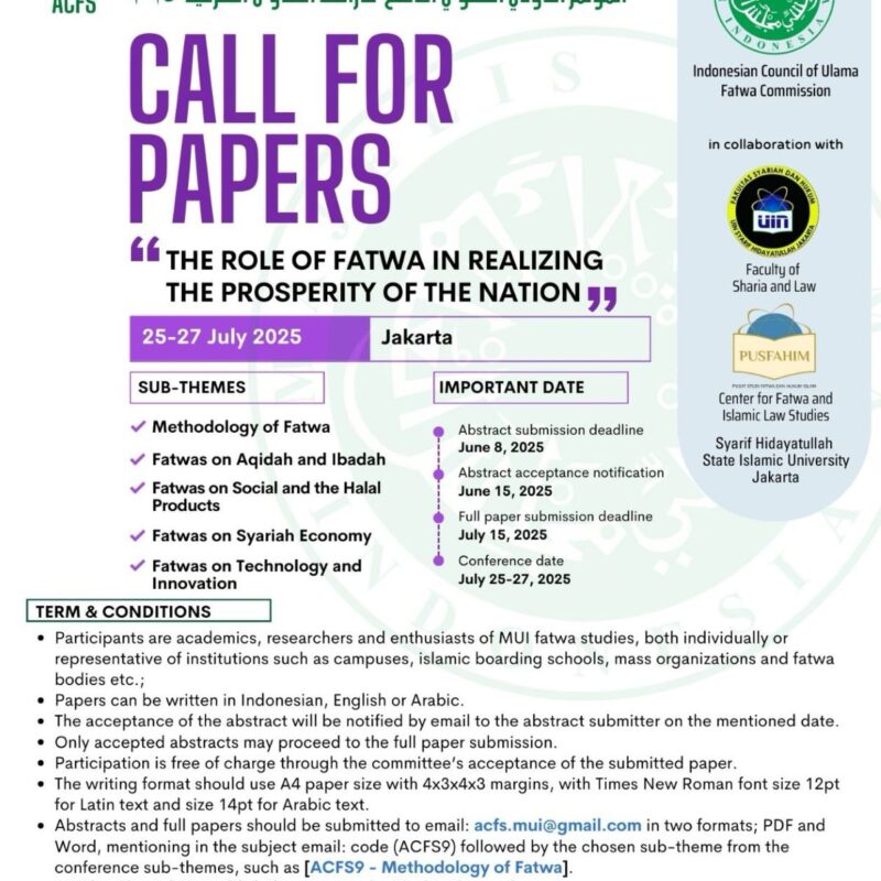 Mahasantri dan alumni maha kompak lolos abstract submission internasional annual conference on fatwa mui studies (acfs) 9 2025