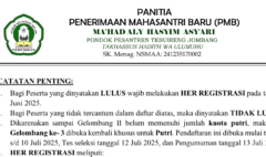 Pengumuman hasil tes pmb gel. 2 tahun 2025 4
